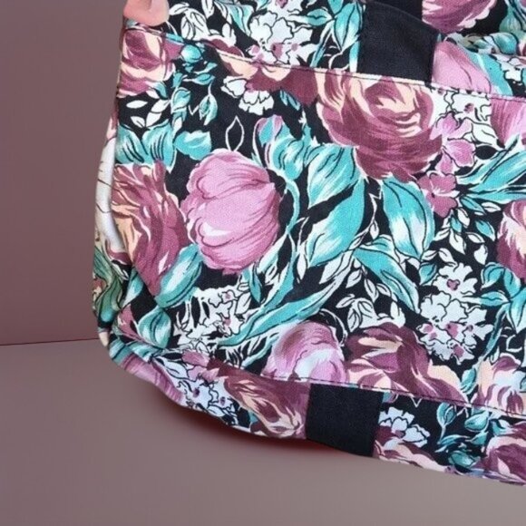 Multi-Color Floral Tapestry Heavy Canvas Travel Carry-on Duffle Bag - Picture 6 of 7